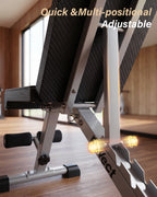 Fitvect onyx adjustable weight bench, Quick & Multi-position for home gym