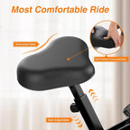 Cykelsadel med överdimensionerad och mjuk vadderad design, märkt "Most Comfortable Ride".
